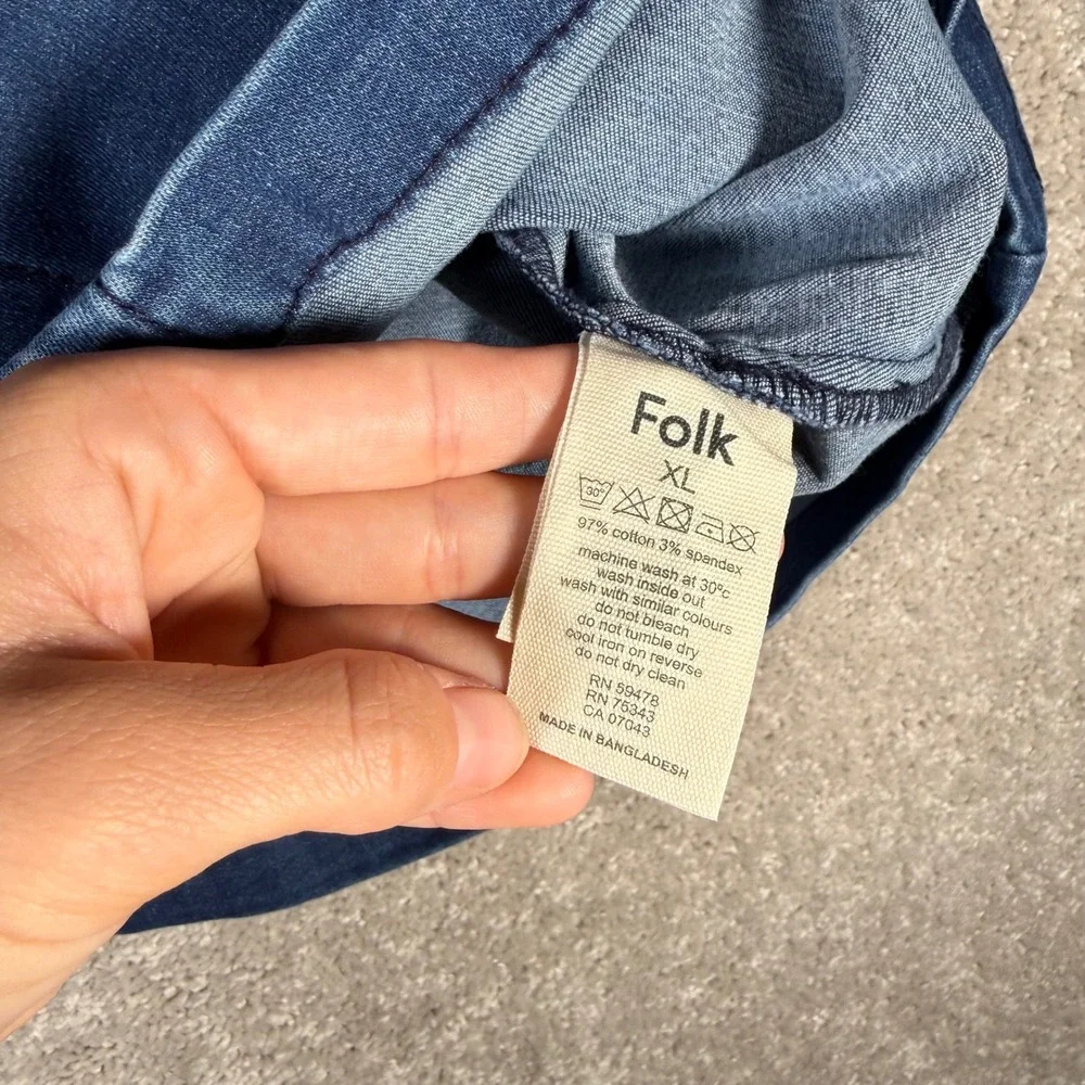 NWT Folk Nelson Men's XL Denim Chore Jacket Blue Corduroy Collar Workwear Coat